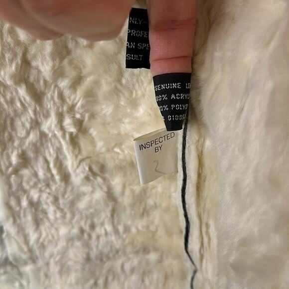 STEVE MADDEN Brown Leather Cream Fur Zip Up Vest Jacket Size Medium - Picture 10 of 11